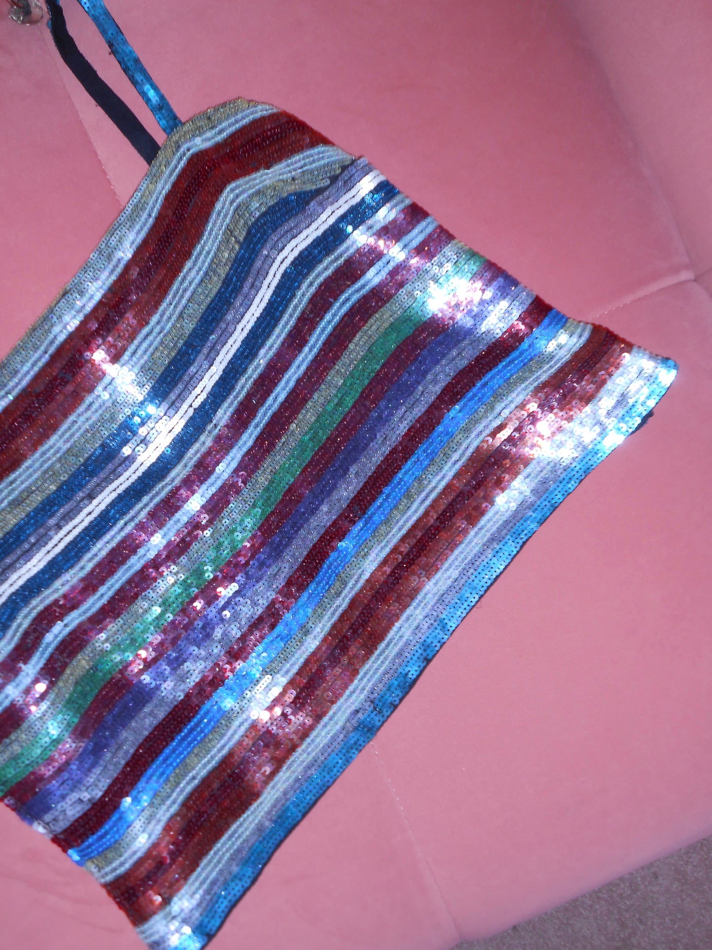 ARMANI	1990S SEQUIN STRIPED TANK