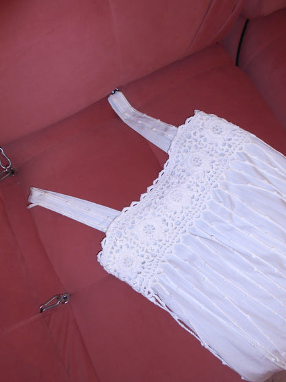 CHANEL BY KARL LAGERFELD SS 2005 COTTON & CROCHET DRESS