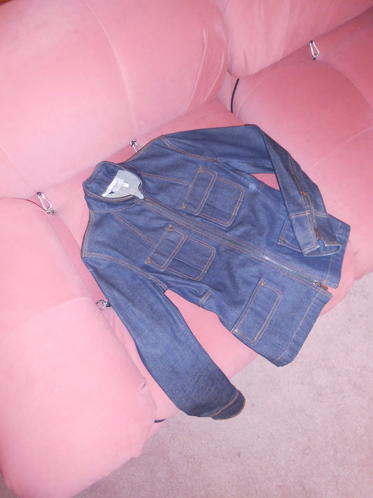 YVES SAINT LAURENT BY TOM FORD EARLY 2000S DENIM STRUCTURED JACKET
