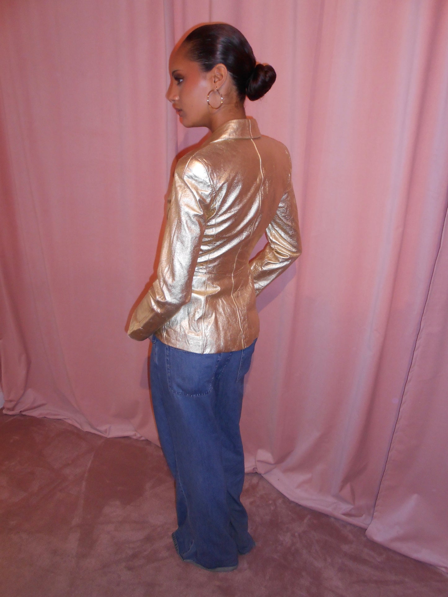 THIERRY MUGLER 1990S GOLD LEATHER JACKET