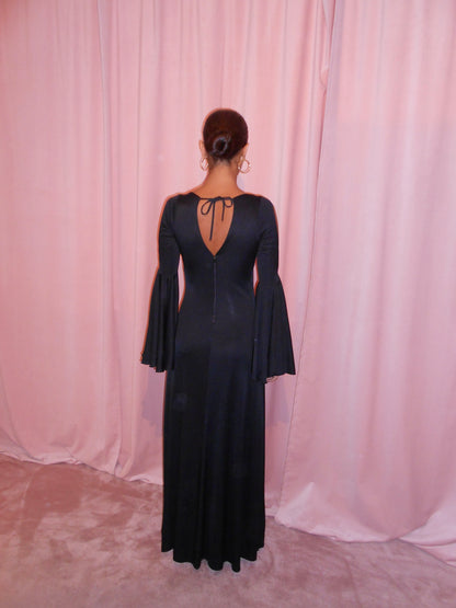 LORIS AZZARO 1970S BELL SLEEVE DRESS