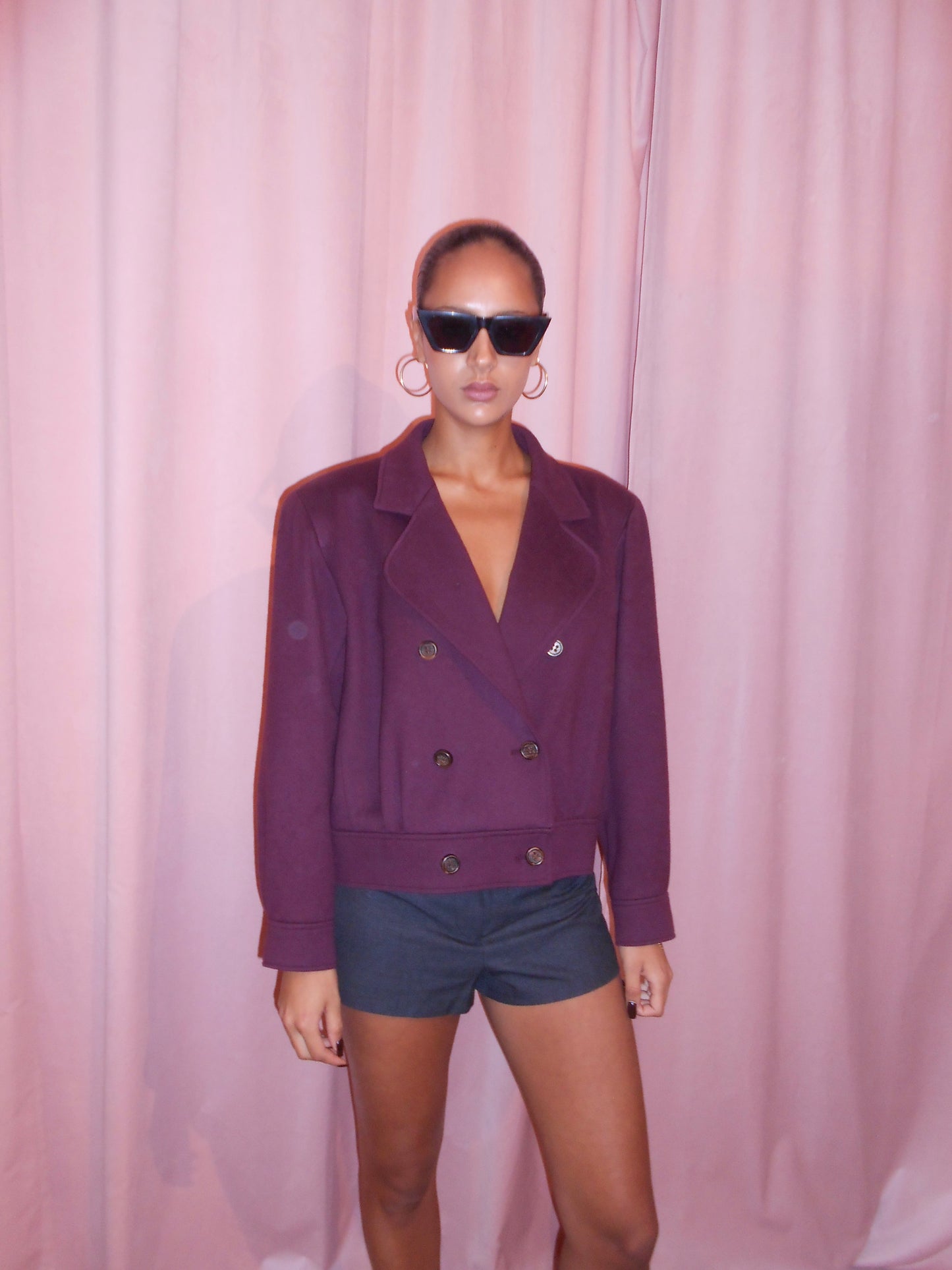 YVES SAINT LAURENT 1980S WOOL CROPPED JACKET