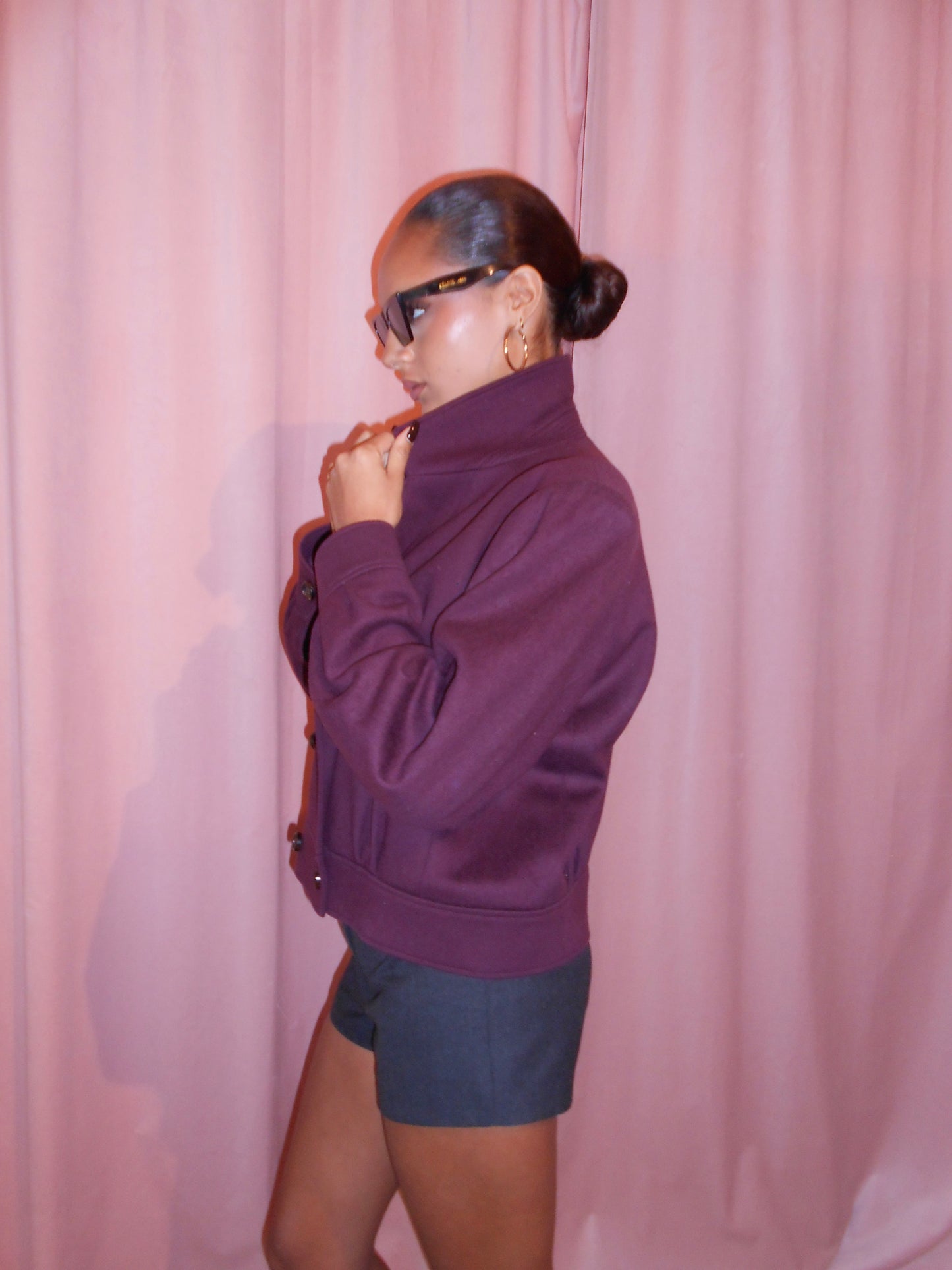 YVES SAINT LAURENT 1980S WOOL CROPPED JACKET