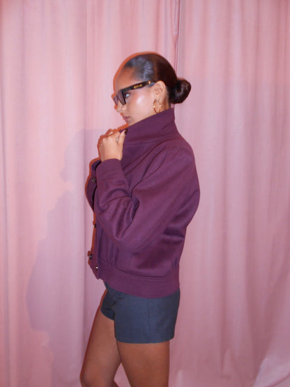 YVES SAINT LAURENT 1980S WOOL CROPPED JACKET