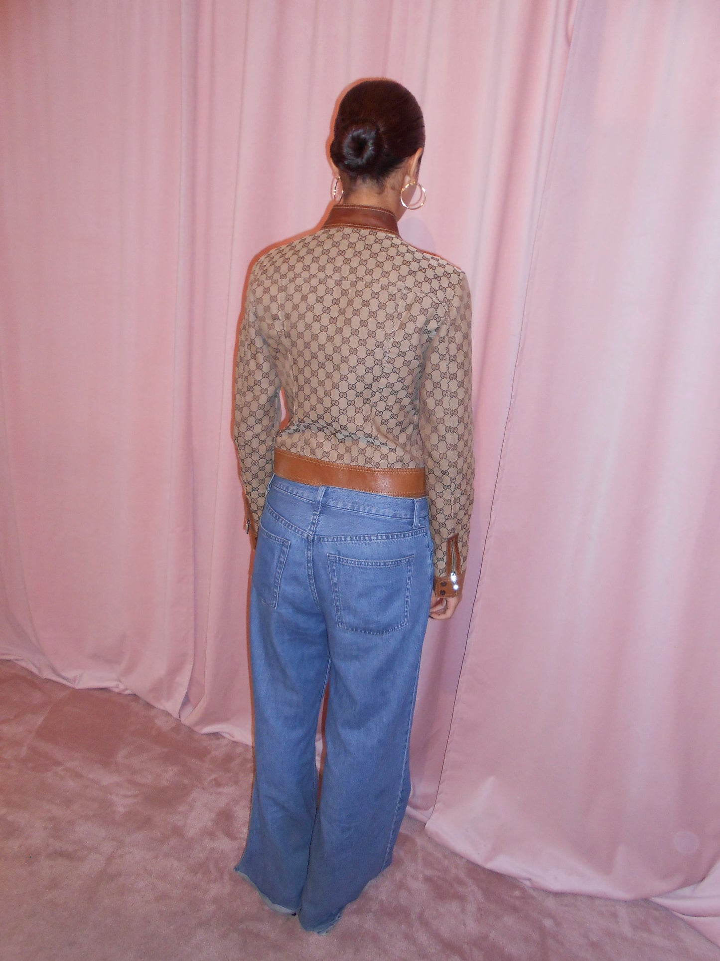 GUCCI BY TOM FORD SS 2000 MONOGRAM MOTO JACKET