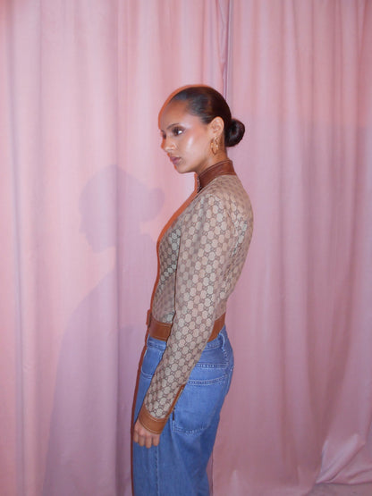 GUCCI BY TOM FORD SS 2000 MONOGRAM MOTO JACKET