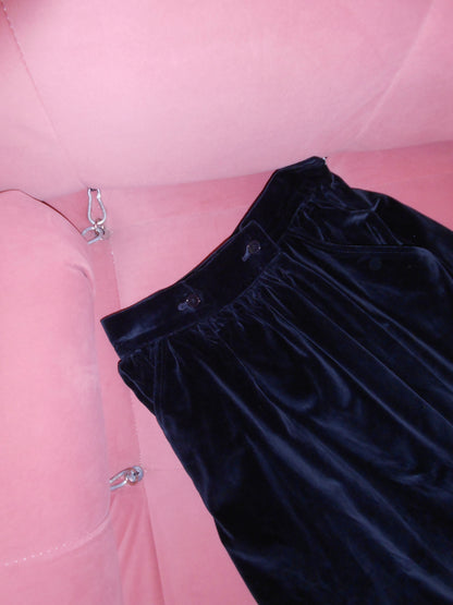 YVES SAINT LAURENT VARIATION FW 1990 VELVET SKIRT