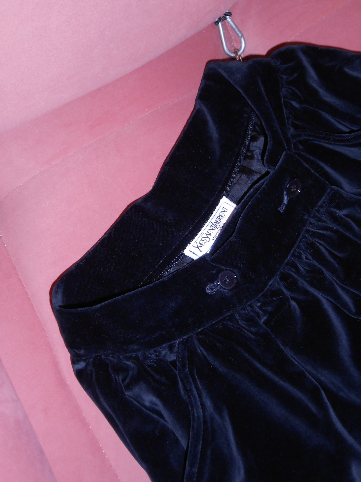 YVES SAINT LAURENT VARIATION FW 1990 VELVET SKIRT