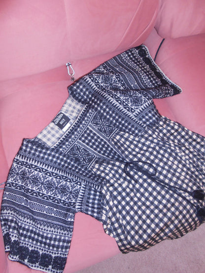 JEAN PAUL GAULTIER	1990S WOOL PLAID TUNIC DRESS BLACK