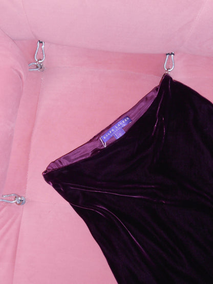 RALPH LAUREN EARLY 2000S VELVET SKIRT BURGUNDY