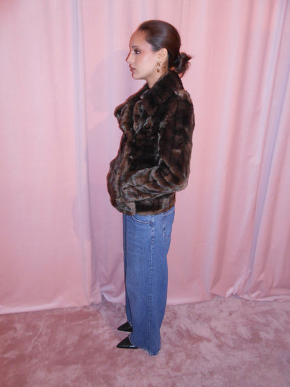 GUCCI BY TOM FORD FW 1996 RUNWAY FAUX FUR MILITARY JACKET