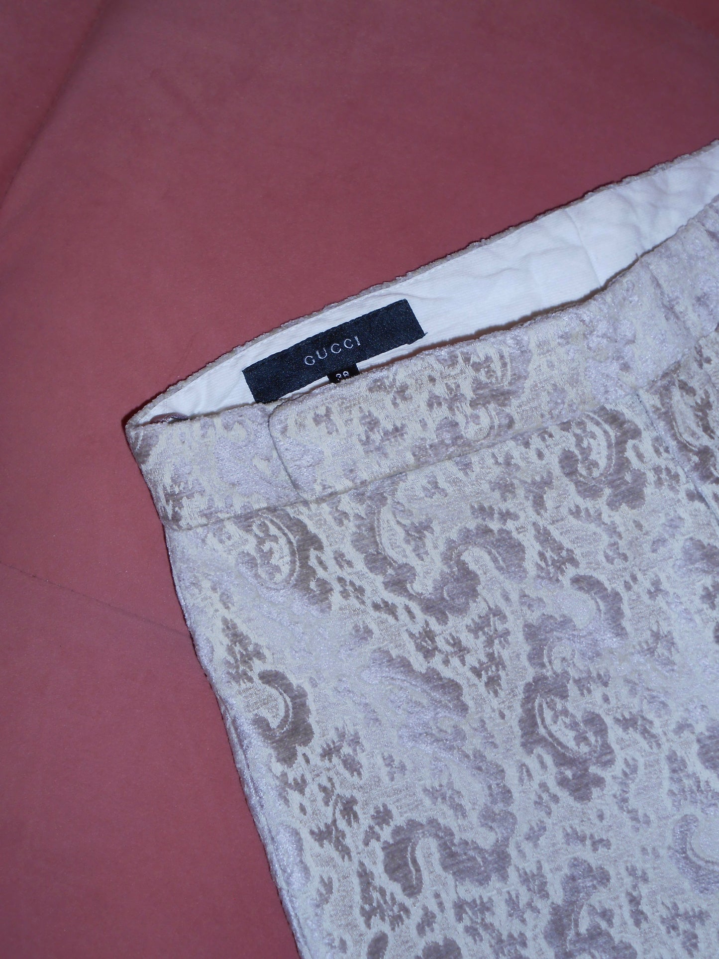 GUCCI BY TOM FORD	SS 2000	VELVET DAMASK PRINT TROUSERS