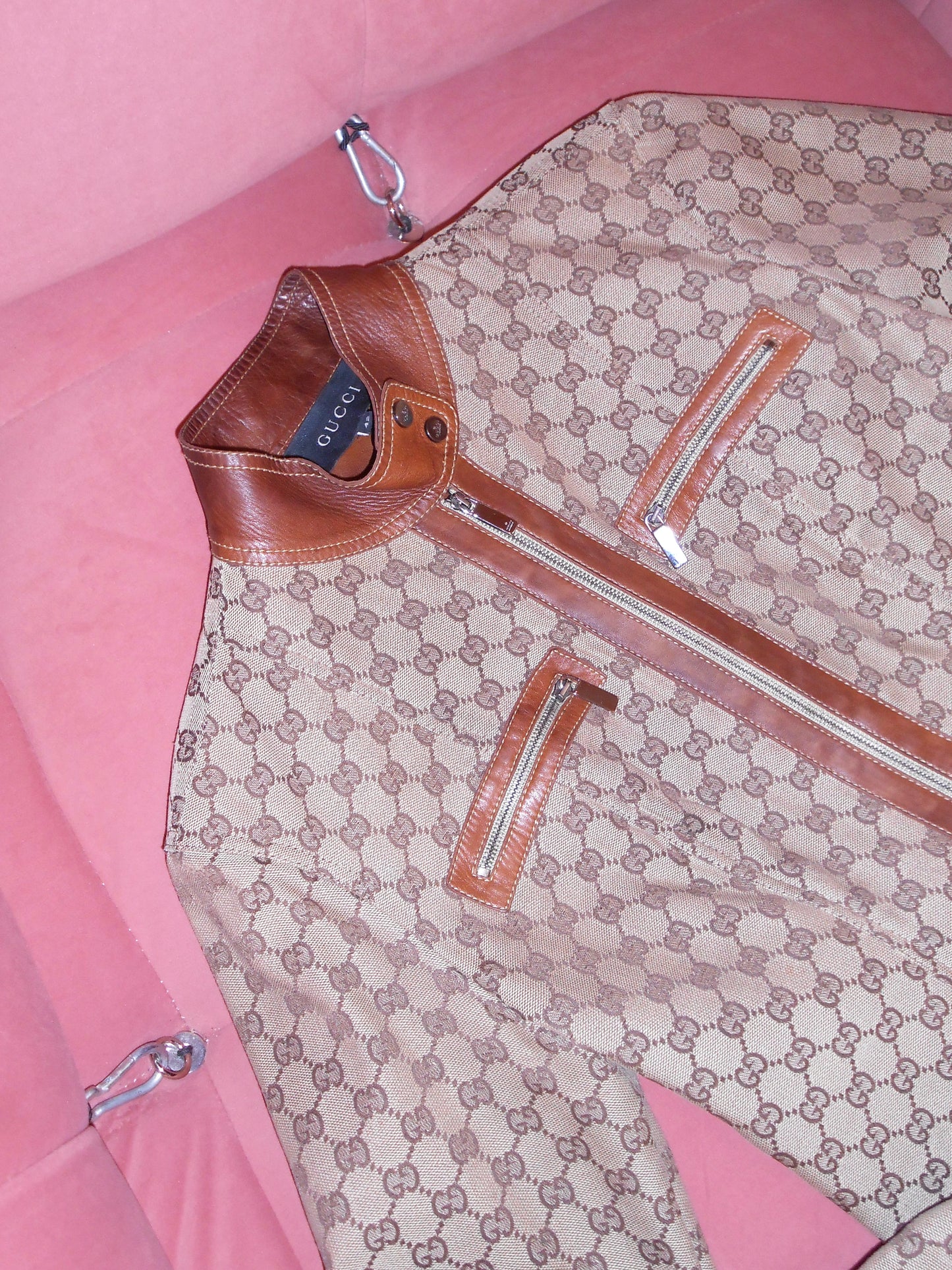 GUCCI BY TOM FORD SS 2000 MONOGRAM MOTO JACKET