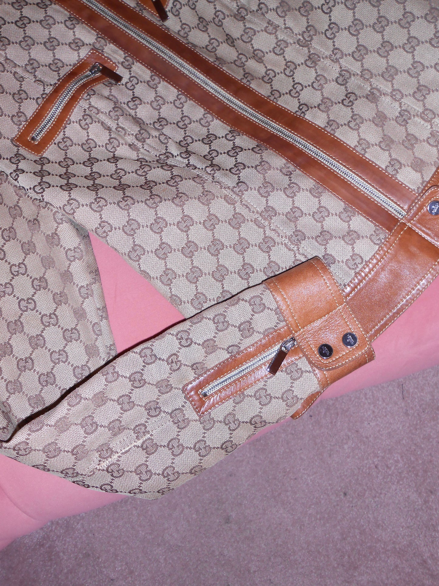 GUCCI BY TOM FORD SS 2000 MONOGRAM MOTO JACKET