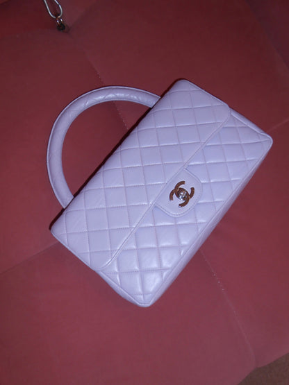 CHANEL BY KARL LAGERFELD 1996 / 1997 LAVENDER MEDIUM FLAP KELLY