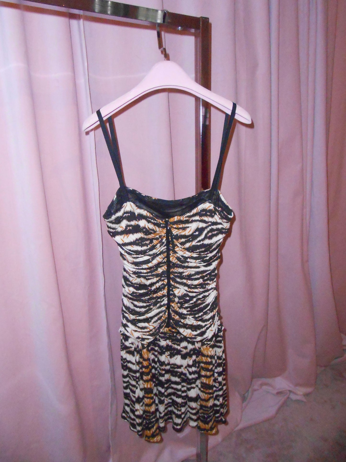 DOLCE & GABBANA EARLY 2000S TIGER PRINT DROP WAIST DRESS
