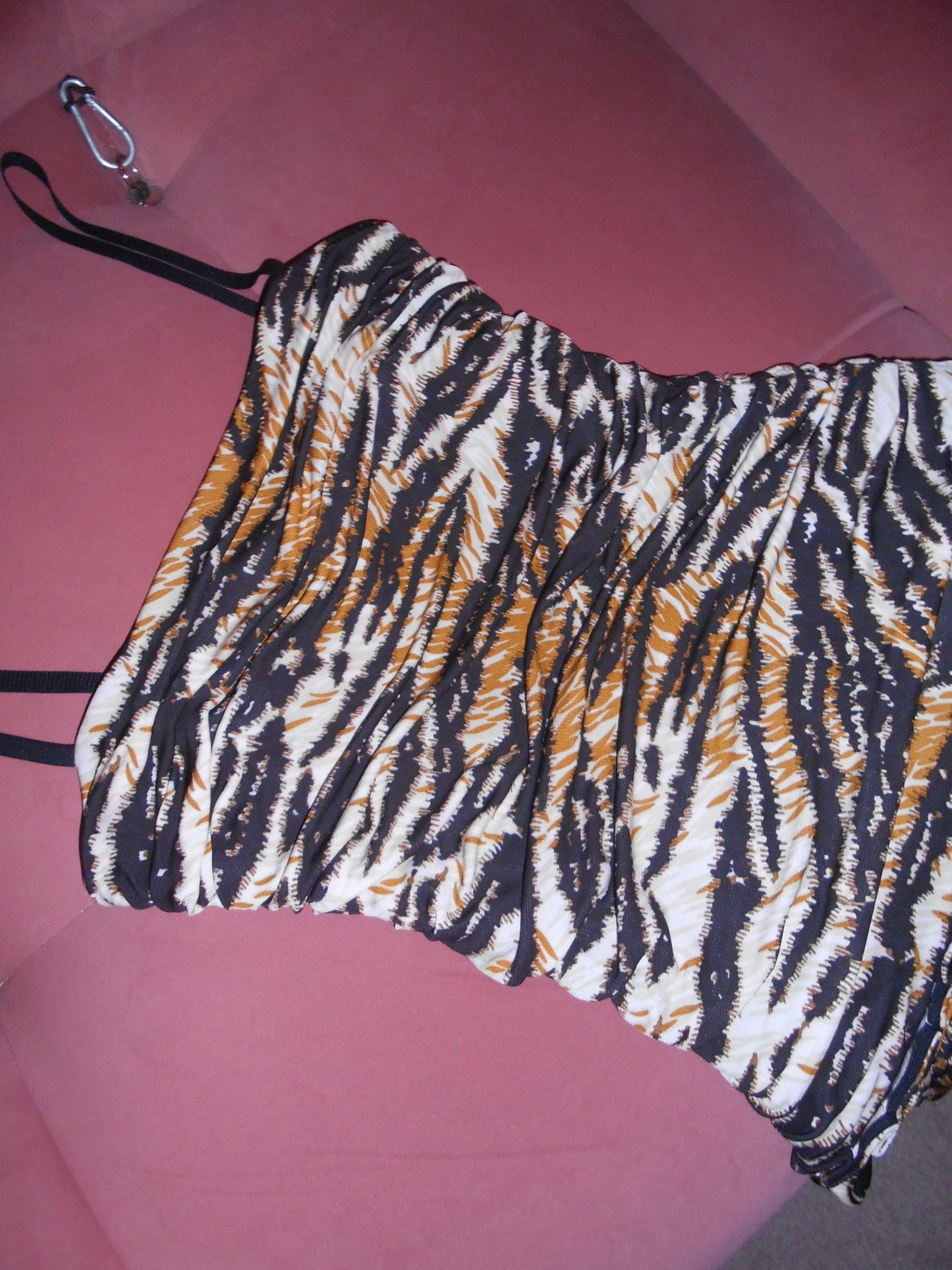 DOLCE & GABBANA EARLY 2000S TIGER PRINT DROP WAIST DRESS