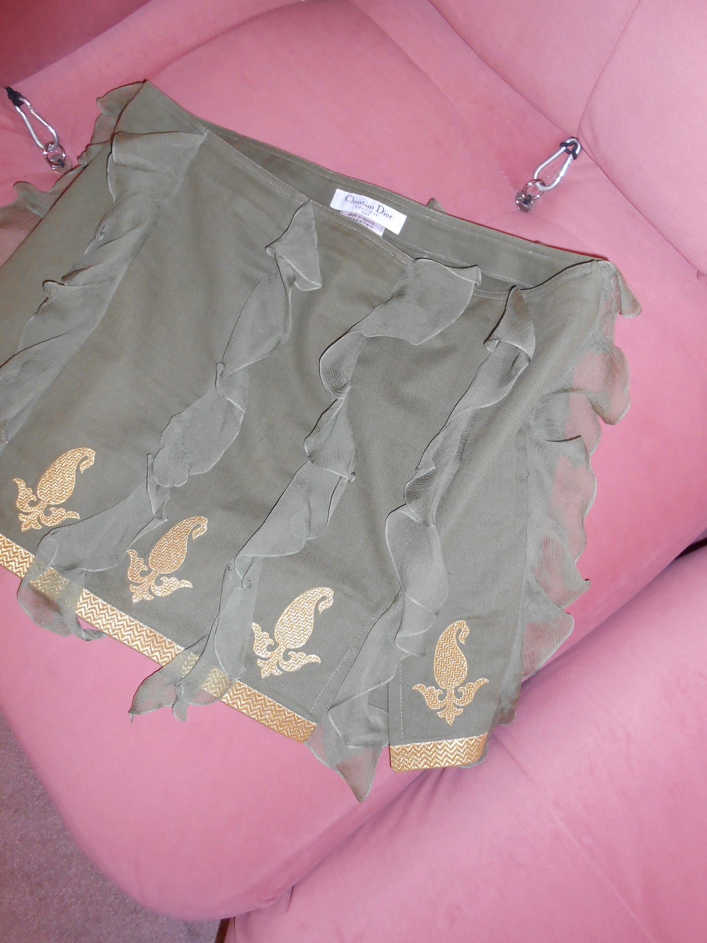 DIOR BY JOHN GALLIANO FW 2002 SILK MINI SKIRT