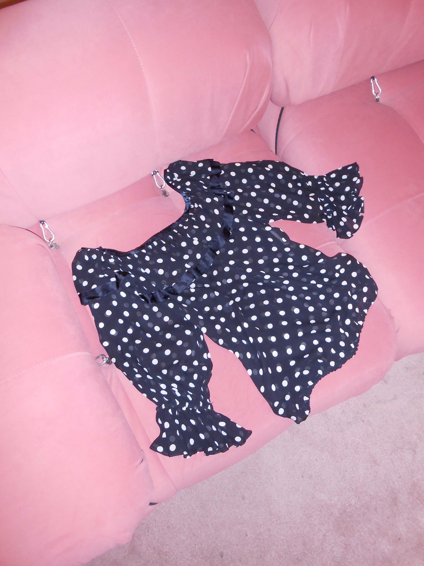 DOLCE & GABBANA EARLY 2000S  SILK POLKA DOT BLOUSE