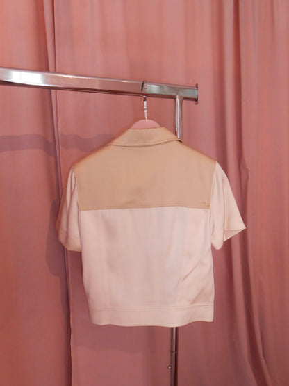 CHANEL BY KARL LAGERFELD CRUISE 2001 SILK SHORT SLEEVE TOP