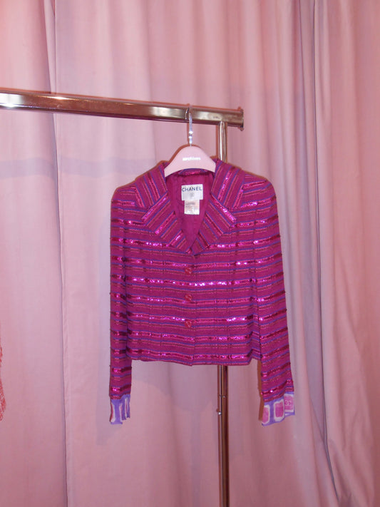 CHANEL BY KARL LAGERFELD SS 2001 TWEED & SEQUIN JACKET