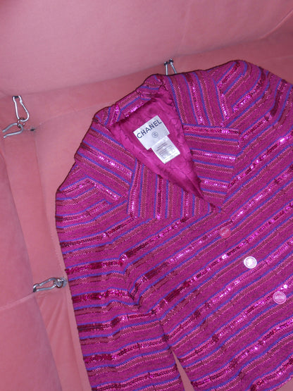 CHANEL BY KARL LAGERFELD SS 2001 TWEED & SEQUIN JACKET