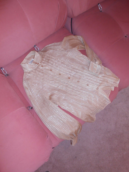 CHLOE EARLY 2000S SILK STRIPED BLOUSE