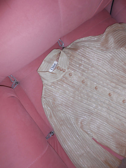 CHLOE EARLY 2000S SILK STRIPED BLOUSE