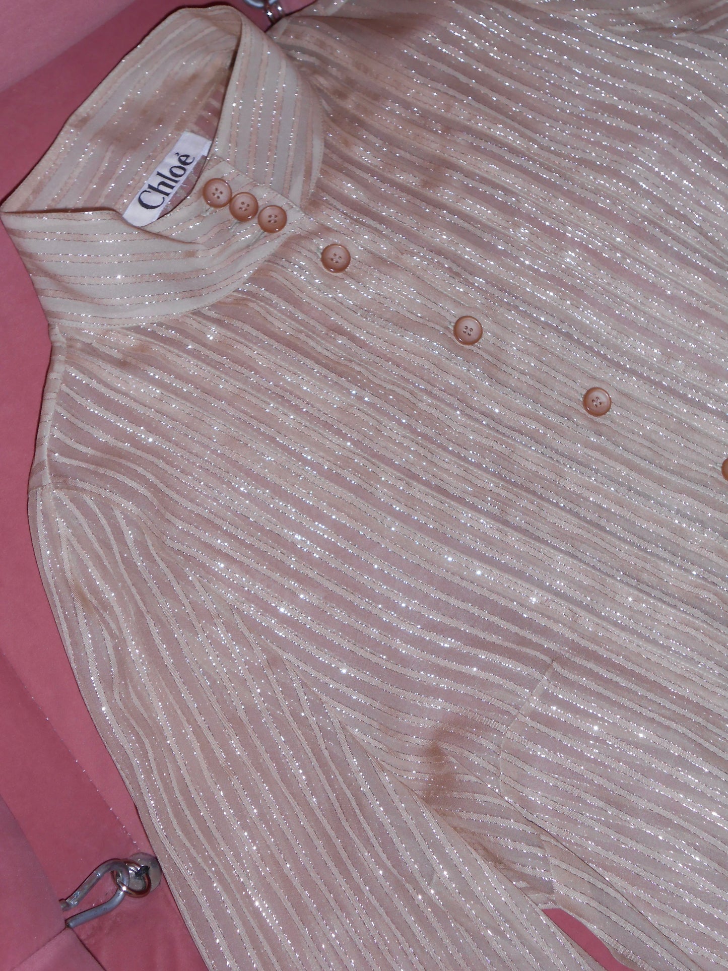 CHLOE EARLY 2000S SILK STRIPED BLOUSE