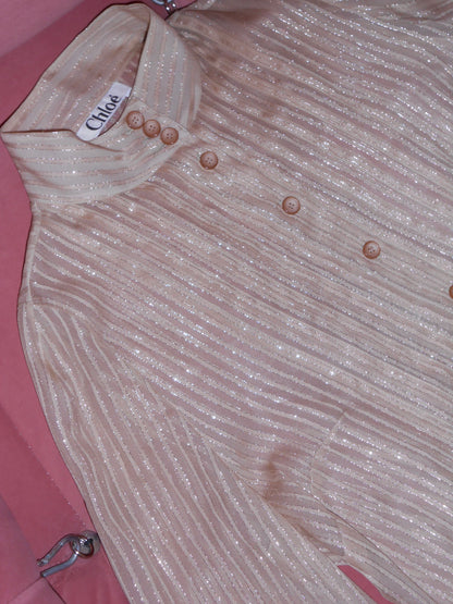 CHLOE EARLY 2000S SILK STRIPED BLOUSE