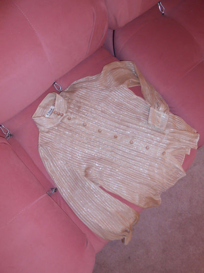 CHLOE EARLY 2000S SILK STRIPED BLOUSE