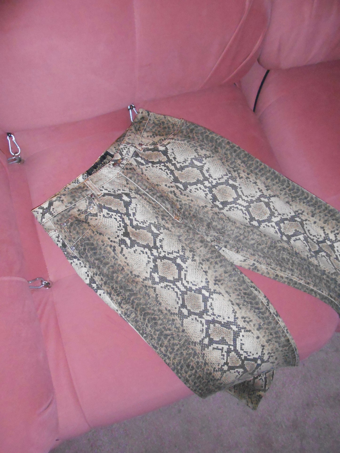 ROBERTO CAVALLI EARLY 2000S SNAKE PRINT JEANS