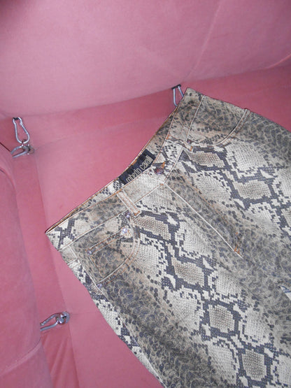 ROBERTO CAVALLI EARLY 2000S SNAKE PRINT JEANS