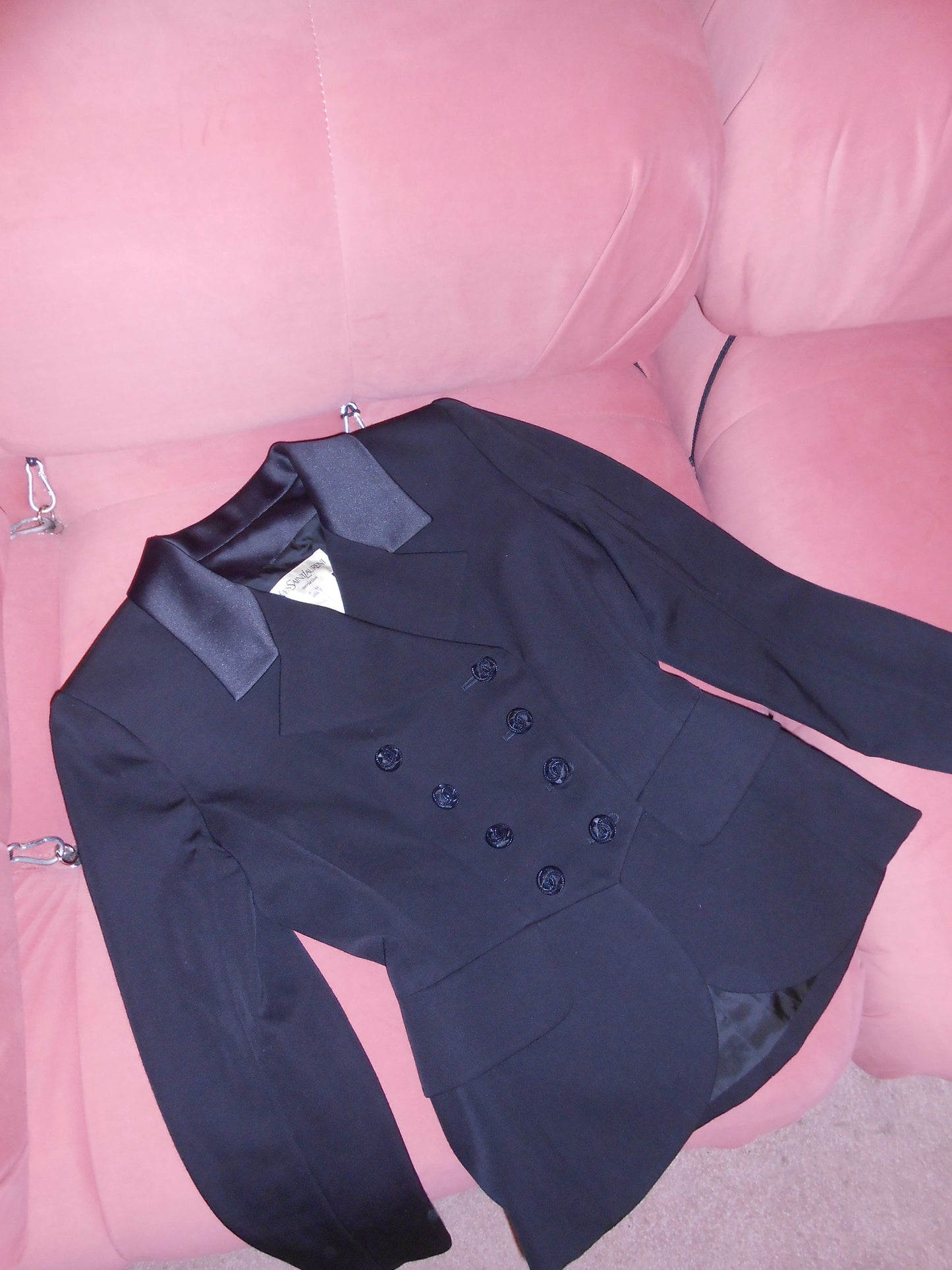 YVES SAINT LAURENT VARIATION 1990S STRUCTURED SMOKING JACKET