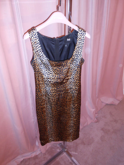 DOLCE & GABBANA EARLY 2000S LEOPARD SILK MINI DRESS