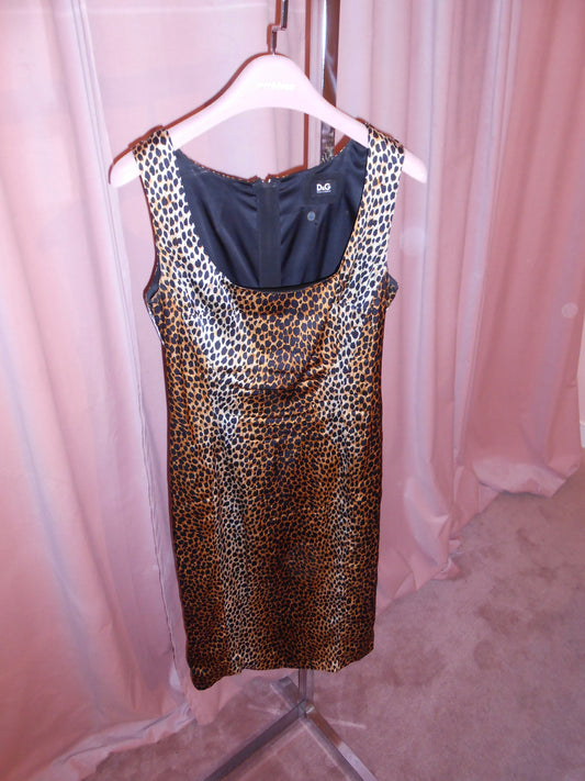 DOLCE & GABBANA EARLY 2000S LEOPARD SILK MINI DRESS