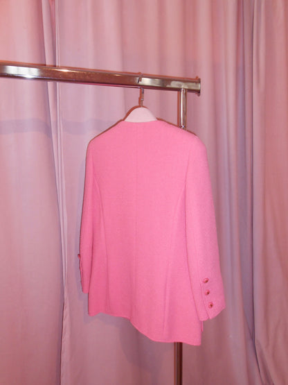 CHANEL BY KARL LAGERFELD SS 1995 PINK JACKET WITH LOGO BUTTONS