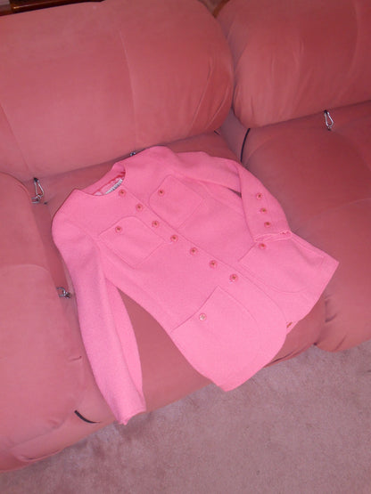 CHANEL BY KARL LAGERFELD SS 1995 PINK JACKET WITH LOGO BUTTONS