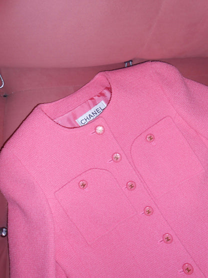 CHANEL BY KARL LAGERFELD SS 1995 PINK JACKET WITH LOGO BUTTONS