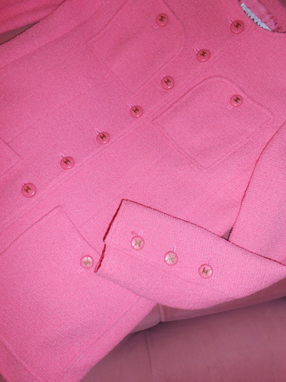 CHANEL BY KARL LAGERFELD SS 1995 PINK JACKET WITH LOGO BUTTONS