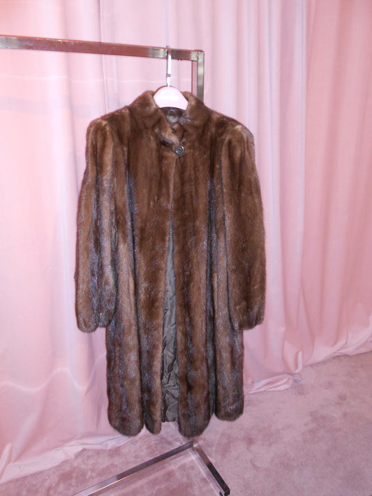 YVES SAINT LAURENT FOURRURES 1990S MINK FUR COAT