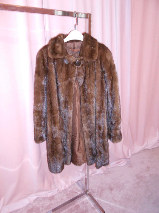 YVES SAINT LAURENT FOURRURES 1990S MINK FUR COAT
