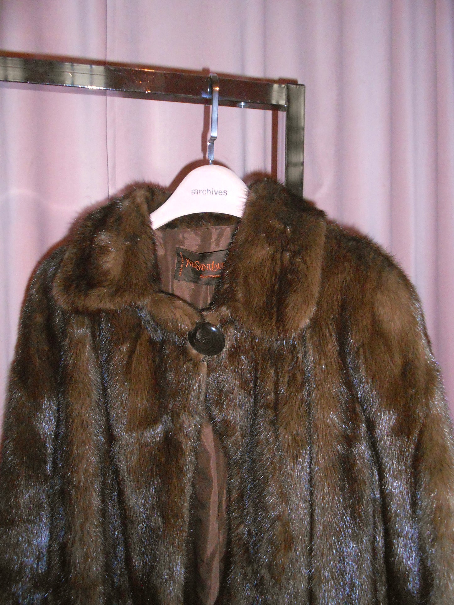 YVES SAINT LAURENT FOURRURES 1990S MINK FUR COAT