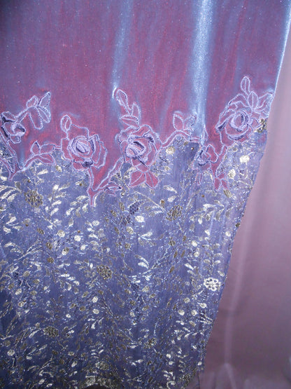 LA PERLA 1990S VELVET SLIP WITH LACE