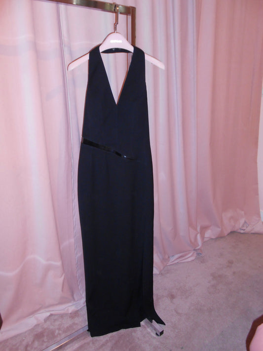 THIERRY MUGLER 1990S HALTER GOWN WITH SHEER DETAIL