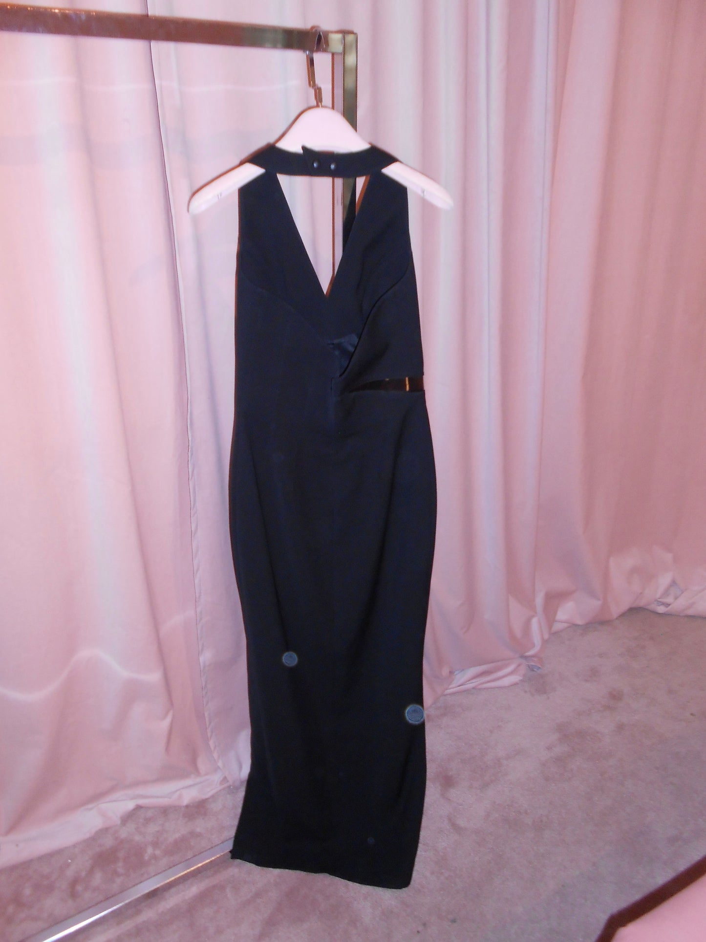 THIERRY MUGLER 1990S HALTER GOWN WITH SHEER DETAIL