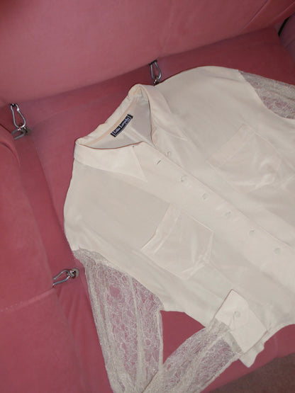 LOLITA LEMPICKA 1990S SILK AND LACE BLOUSE