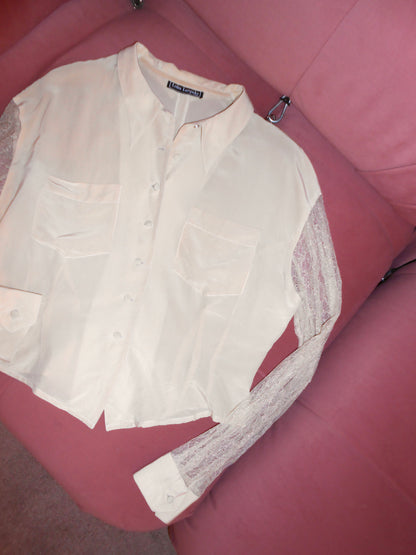 LOLITA LEMPICKA 1990S SILK AND LACE BLOUSE