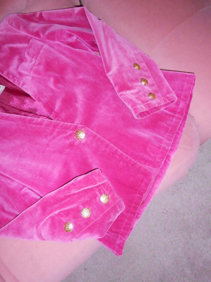 YVES SAINT LAURENT VARIATION 1980S VELVET SINGLE BUTTON JACKET