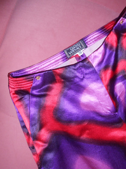 GIANNI VERSACE 2001 SATIN PRINTED PANTS